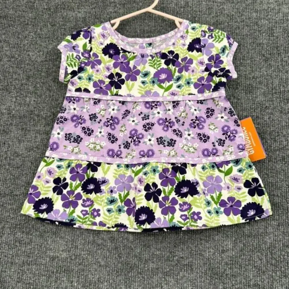 Gymboree Whoos Cute Floral Swing Top Girls 2T Purple Mixed Print Cotton Poplin